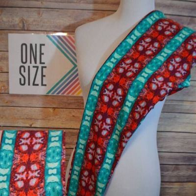 LuLaRoe One Size Tie-Die Look w/Light Blue, Reds & White