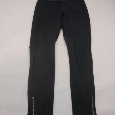 ZARA Size M Womens Black Stretch Pull On Leg Zip Stylish Firm Ankle Leggings 589