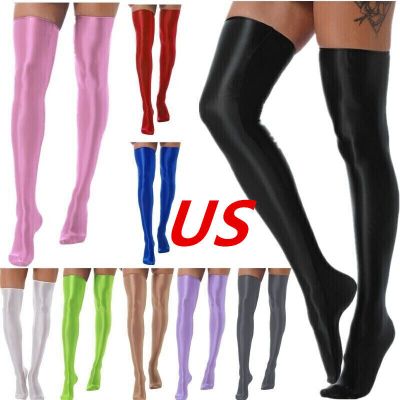 US Womens Silky Smooth Thigh High Stockings Over Knee Footed Tights Stockings