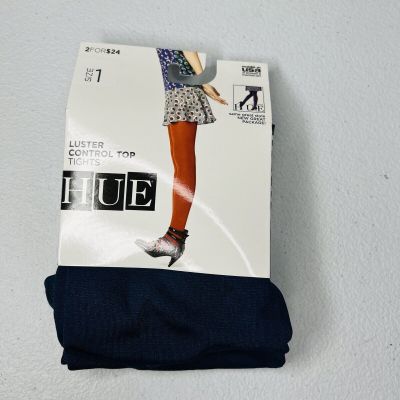 HUE Apollo Blue Luster Control Top Tights Womens Size 1 ~ 1 Pair New
