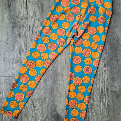 LuLaRoe Women's OS One size 2-14 Buttery Soft Leggings Oranges Print