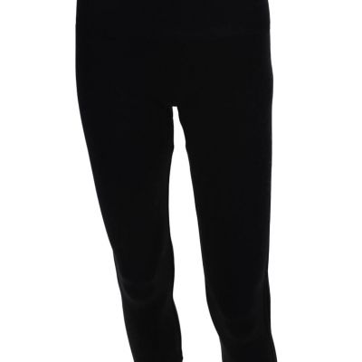 Spanx Womens Spandex High Waisted Slim Ribbed Fitted Leggings Black Size XL