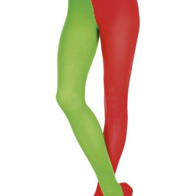 Opaque Jester Green and Red Pantyhose Ravewear Festival Tights