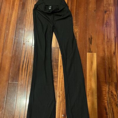 shein black wide leg leggings size xs