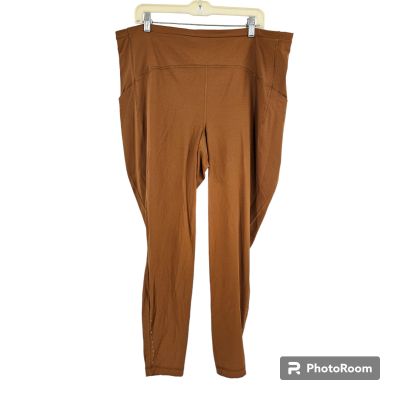 Lululemon Leggings Brown Fast Free High-Rise Crop Pockets Tight Plus Size 20