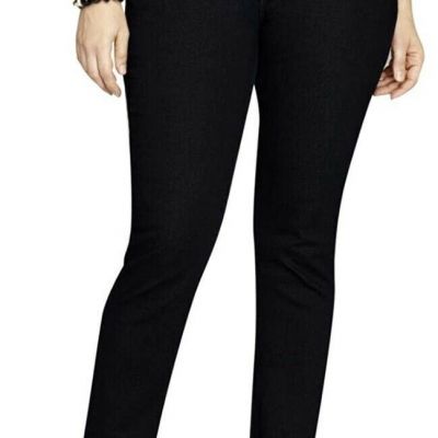 Style & Co. Womens Plus Tummy Control High Waist Jeans Black 24W (3X)