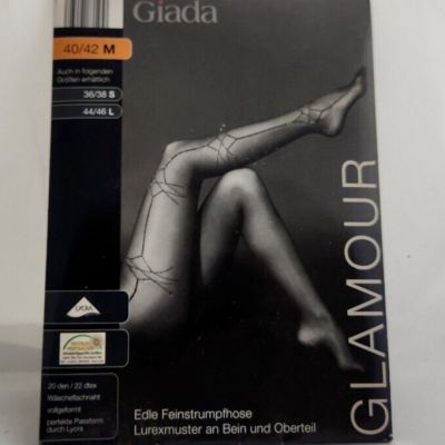 1970's Giada Glamour Panyyhose Stockings Sz Medium Germany Brown - Glitter