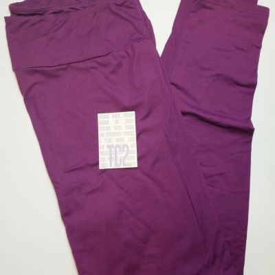 LuLaRoe TC2 Leggings Solid SANGRIA Deep Purple Tall & Curvy 2 (Size 20-26) NWT