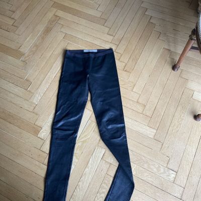 Rick Owens Black Leather Leggings