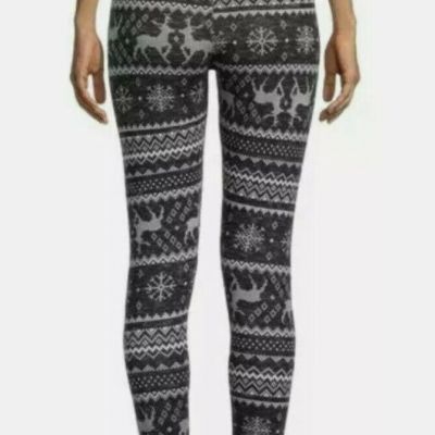 No Boundaries Juniors Christmas Reindeer Fairisle Black Leggings 3XL (21)