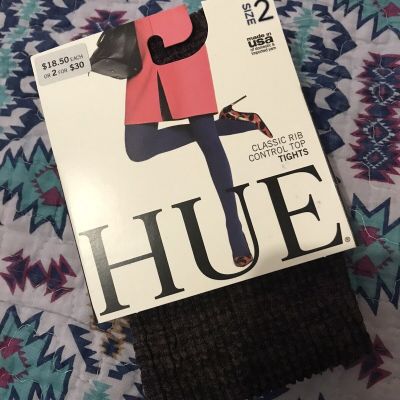 HUE classic rib control top tights