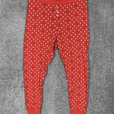 Old Navy Waffle Knit Polka Dot Thermal Pull On Leggings Womens Size XL Red