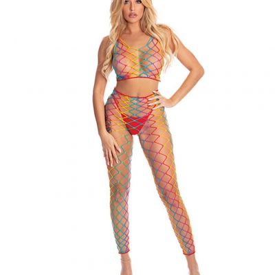 PINK LIPSTICK ROY G. BIV 2 PIECE RAINBOW BODYSTOCKING