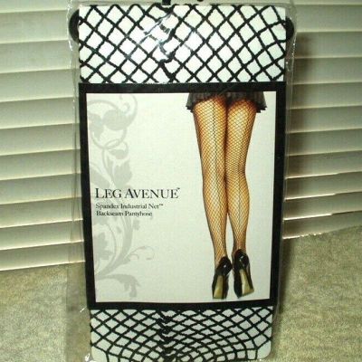 leg avenue spandex backseam pantyhose black #9076 one size 90-160 pounds