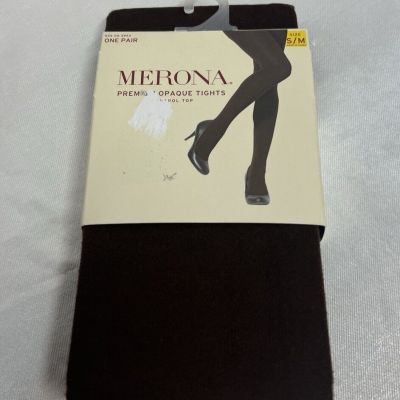 Merona Premium Opaque Tights Woman’s S/M Control Top Brown