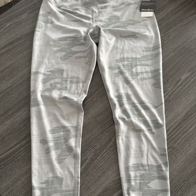 Women's Eddie Bauer Gray Camo 7/8-lenght Leggings, Large, New w/tags