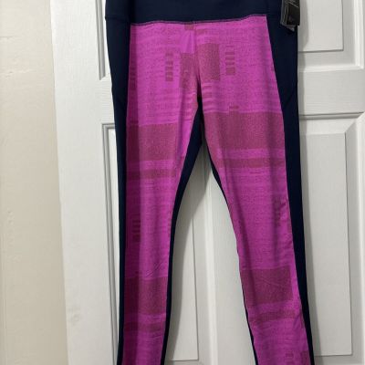 Under Armour Leggings Yoga Pants Women’s Medium Workout Geometric Pink Navy XL