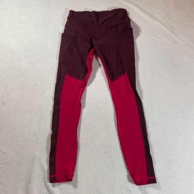 Athleta Legging Womens Extra Small Red Pants Pull On Tapered Workout Gym 24x26