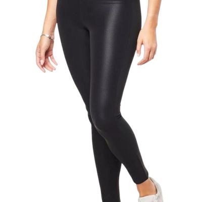 G by Giuliana Fleece-Backed Pebble Faux Leather Legging Black