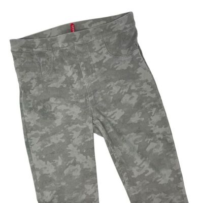 SPANX Women's Green Camo Skinny Compression Jeggings Back Pockets Size L