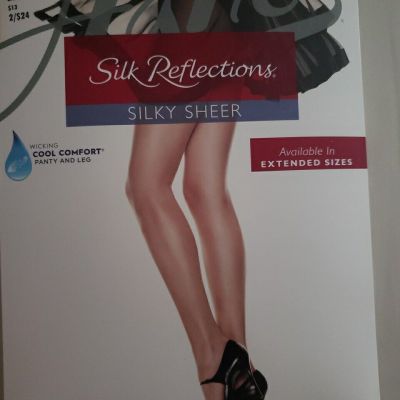 HTF Hanes Silk Reflections Sz. EF Barely Black Pantyhose NIP