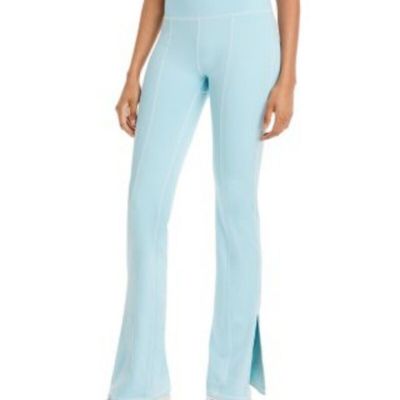 FRANKIES BIKINIS Womens Light Blue Slit Flare-leg High Waist Leggings M