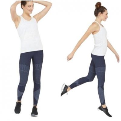 SPANX Women's Leggings Seamless Moto Leggings Indigo Sky Tummy Control M