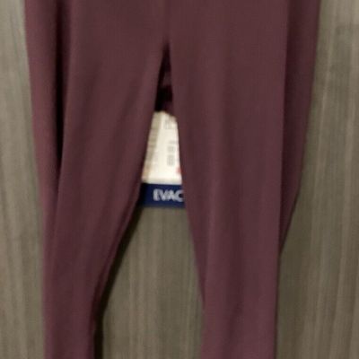 Yogalicious Leggings Women's Medium Burgundy Ankle Length Side Pockets