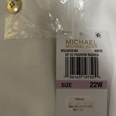 Michael Kors White Plus Size Stretch Straight Leg Slit Hem Size 22W  L 28  $94