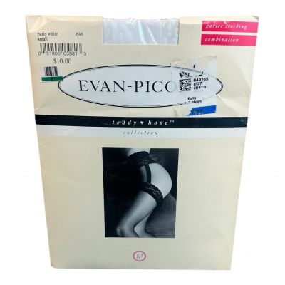 Rare New Evan Picone Garter Stocking Paris White Small Teddy Hose Collection