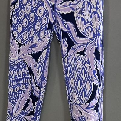 EUC Lilly Pulitzer Womens Luxletic Purple Blue Print Cropped Leggings Size XS