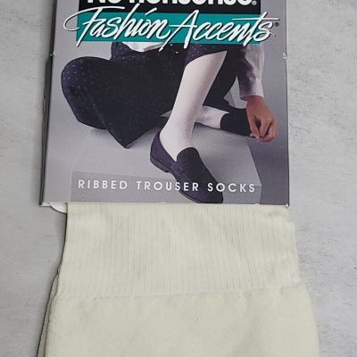 No Nonsense Fashion Accents Graphic Rib Trouser Sock Ivory Z91 New One Size