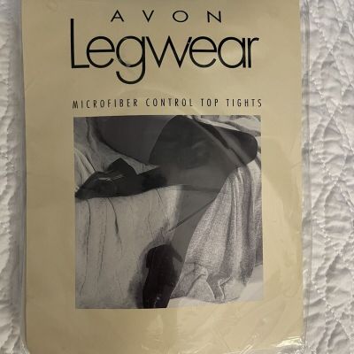 Avon Legwear Silky Sheer Control Top w/ Lycra Pantyhose Black Size C Vintage