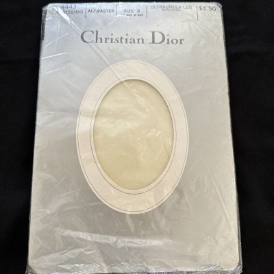 Christian Dior Ultra Sheer Sandalfoot Pantyhose Stockings Size 3 Alabaster 4443