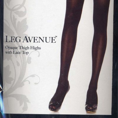 Brand New Opaque Thigh High Stockings With Lace Top Leg Avenue 6258