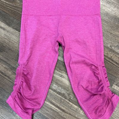 Lululemon In The Flow Crop Rouched Leggings Heathered Raspberry Size 8