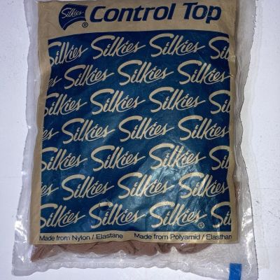 VINTAGE Silkies Control Top  Pantyhose Sz Large Natural Shade070301 NOS Unopened