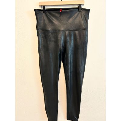 SPANX faux leather slimming leggings black size 2x