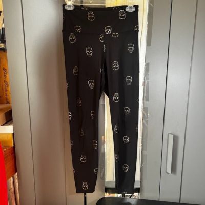 Nanette Lepore  Black Silver  Skull  Leggings  Women’s  Size S