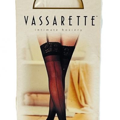 VTG Vassarette Lace Top Backseam Thigh-High Stockings Long White Bride Sexy New