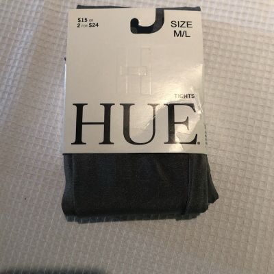 HUE Women's Super Opaque Sheer to Waist Tights Graphite Tights, Size M/L New