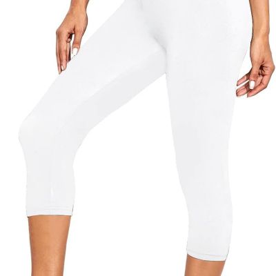 Women'S Soft Capri Leggings-High Waisted Tummy Control Non See through Workout R