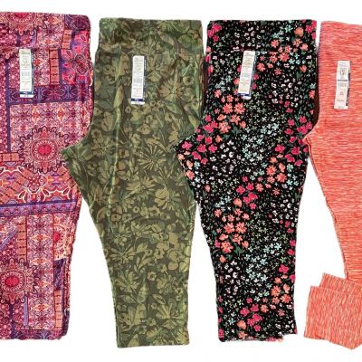 NWT Women's Size 3X Leggings - Lot of 4 (3 Capri, 1 Pant) - Super Soft!