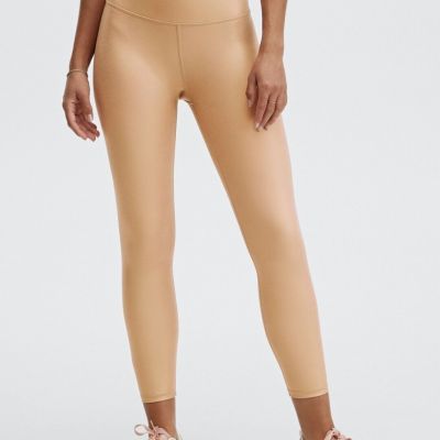 Fabletics Women's M Ultra High Waisted Iridescent Lux 7/8 Leggings Rose Gold New