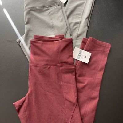 FOREVER 21 Activewear Leggings Women's Size Medium 1 Burgundy 1 Gray *BRAND NEW*