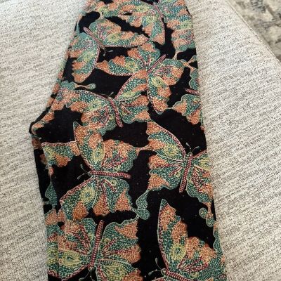 LuLaRoe Leggings One size New Multi Color Butterflies On Black Background