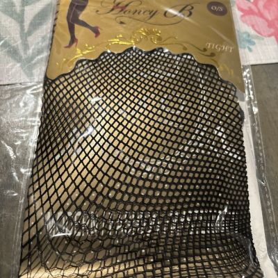 Honey B Fishnet (Mesh) tights Black One Size fits Most Three different mesh size