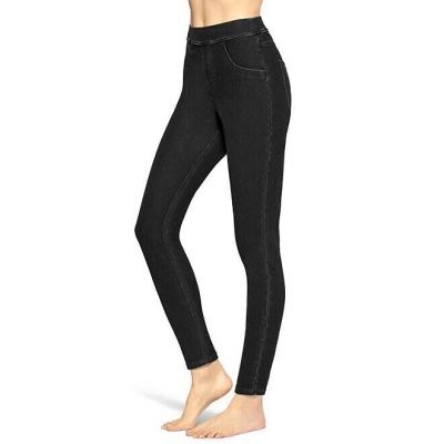 Hue Ladies High Rise Denim Legging Size M Black