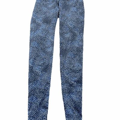 Aerie Mid Rise Leggings Chill Play Move Small Blue Petals Zipper Pocket