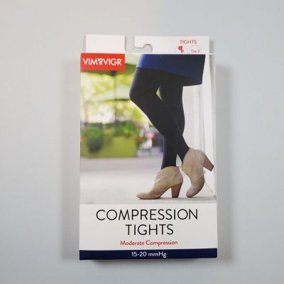 Vim & Vigr Compression Tights Women Size 3 NWT  10 - 20 mmhg